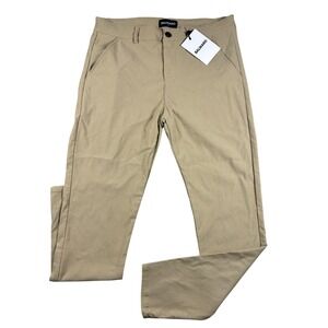NWT Balinaro Mens Chino Pants Tan Khaki Slim Fit Trousers Size 36